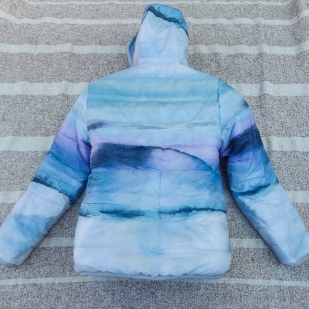 Abercrombie Kids Blue and Purple Puffer Jacket with Hood.. Revirsable - Picture 2 of 7